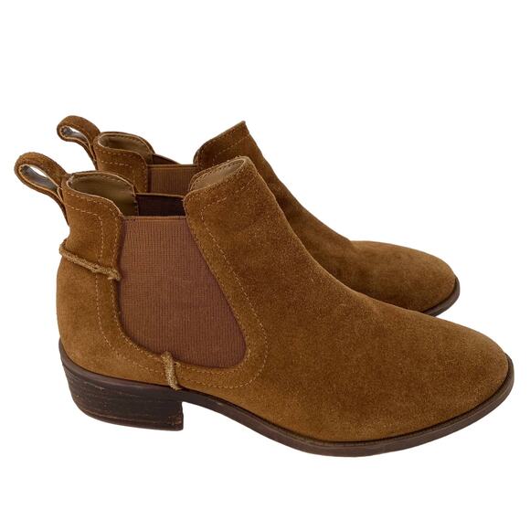 Steve Madden Ankle Boot Size 7.5 Brown Bootie Block Heel Chelsea Drape - Picture 1 of 9